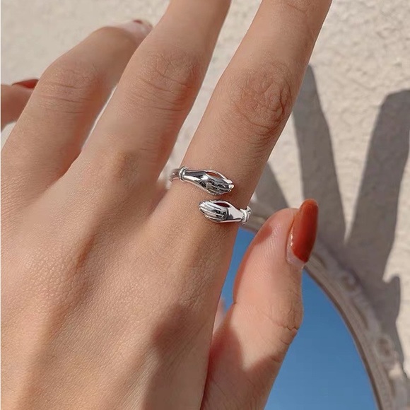 Friendship ring, ring for friendship, silver holding ring, stacking ring silver - Picture 2 of 6